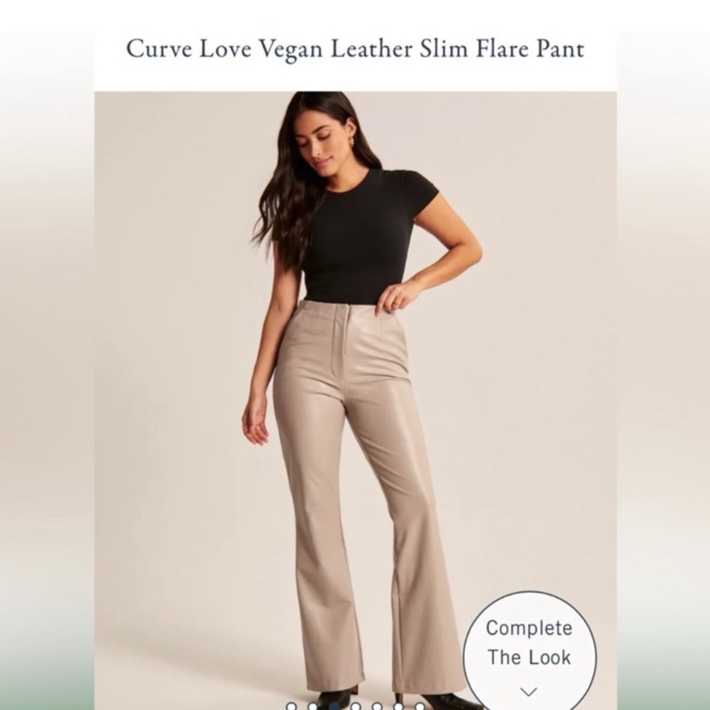 NWOT | A&F | Curve Love Vegan Leather Slim Flare Pant | Sz 29